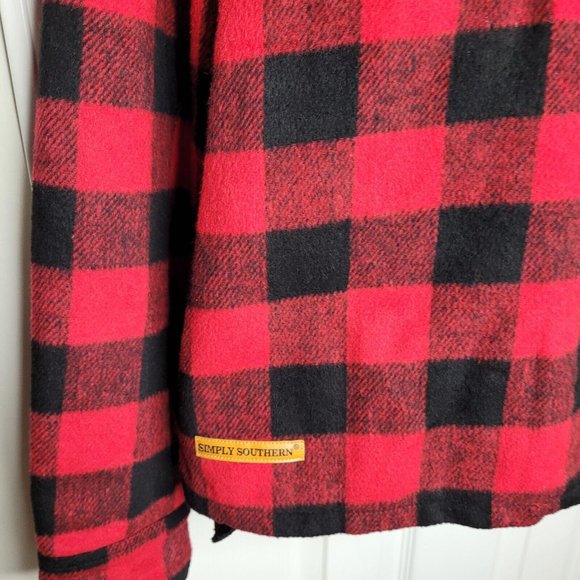 Simply Southern Shirt Jacket Womens XL Buffalo Plaid Flannel Button Up - Picture 5 of 7